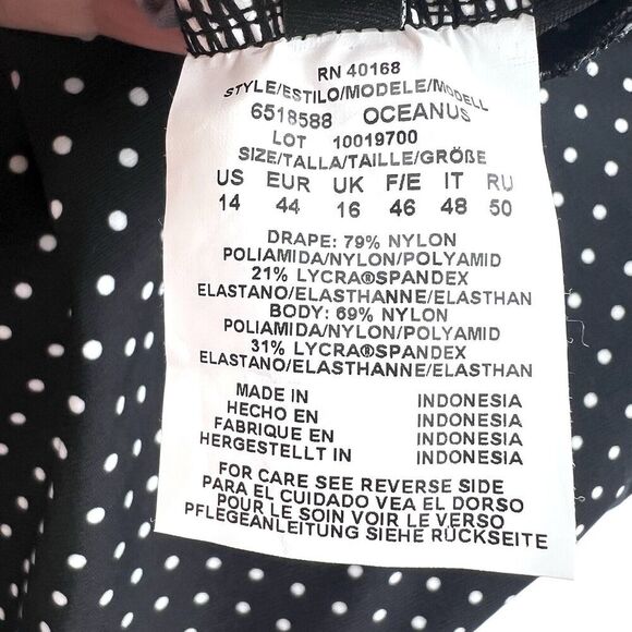 Miraclesuit Black White Polka Dot Tummy Control Slimming One Piece Swim Suit - Picture 7 of 7